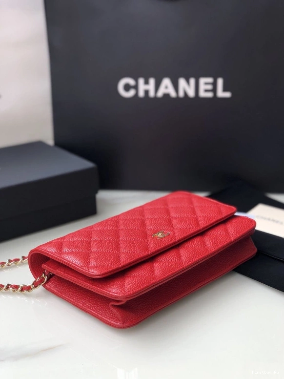 Firstbag Ru HARDWARE WALLET WITH CHANEL GOLD CAVIAR CHAIN 0730